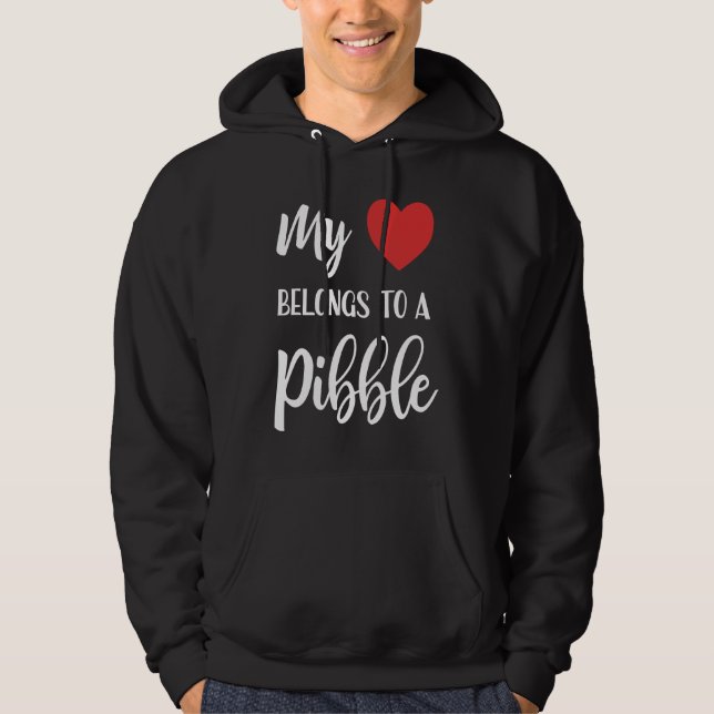 Pitbullägare Pibble Mamma Pittie Mors dag Hoodie (Framsida)