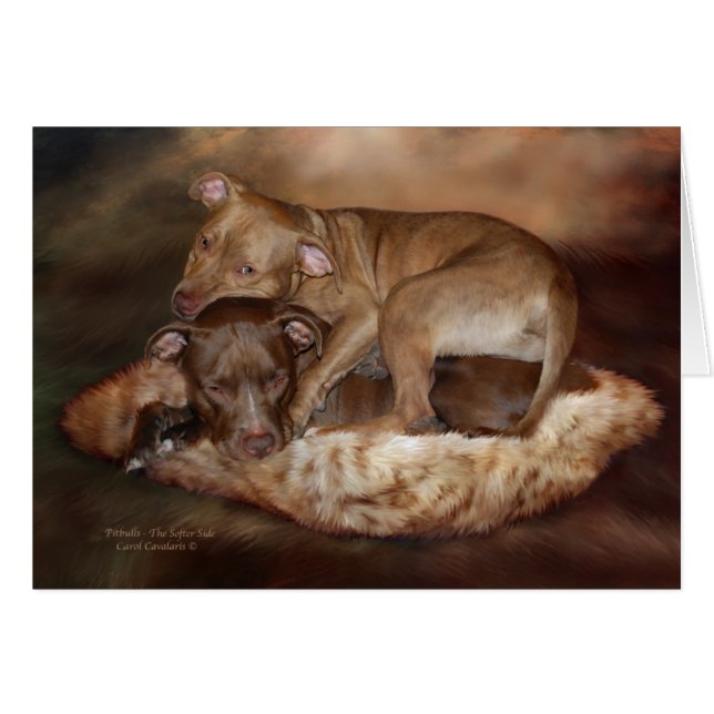 Pitbulls - den mer mjuka sidan ArtCard Hälsningskort (Framsidan Horizontal)