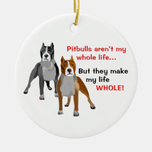 Pitbulls gör liv helt julgransprydnad keramik