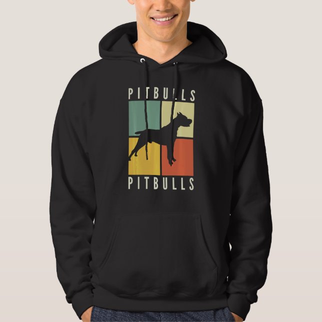 Pitbulls Hund design Hoodie (Framsida)
