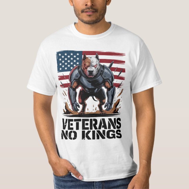 Pitbullveteraner Inga Konungar Stolt Hundälskarepr T Shirt (Framsida)