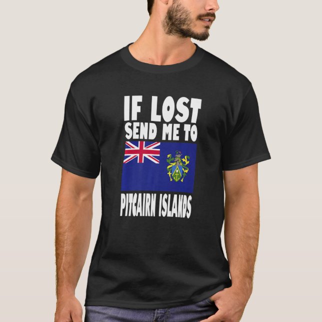 Pitcairn Islands Flag Design  If lost send me to P T Shirt (Framsida)