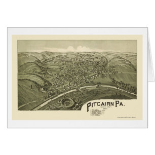 Pitcairn panorama- karta för PA - 1901 Hälsningskort