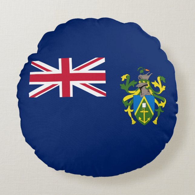 Pitcairnöarnas flagga rund kudde (Framsidan)
