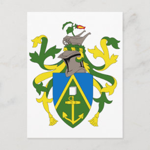Pitcairöarnas Officiell Jackar av Arm Heraldry Vykort