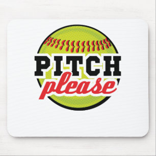 Pitch, var snäll och använd Softball Player Batter Musmatta
