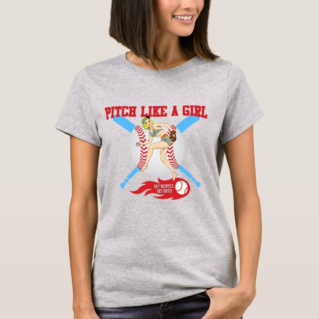 Pitcha Som En Tjej T Shirt (Framsida)