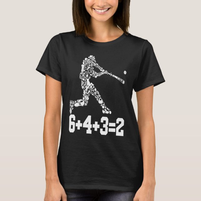 Pitcher Baseball Player 6+4+32 Dubblor Play Tur T Shirt (Framsida)