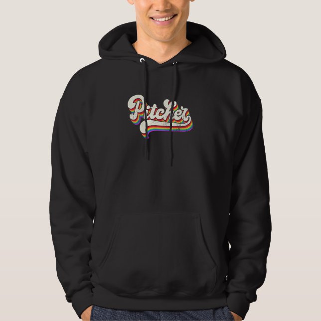 Pitcher Lgbt Rainbow Flagga Gay pride Hoodie (Framsida)