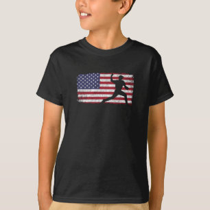 Pitcher Patriotic, amerikansk Flagga Baseball Play T Shirt