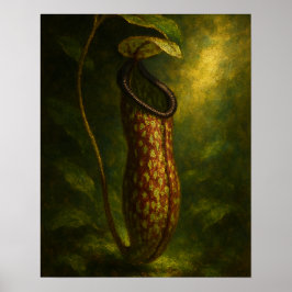 Pitcher Plant: Toxic Elegance Impressionist Art Poster
