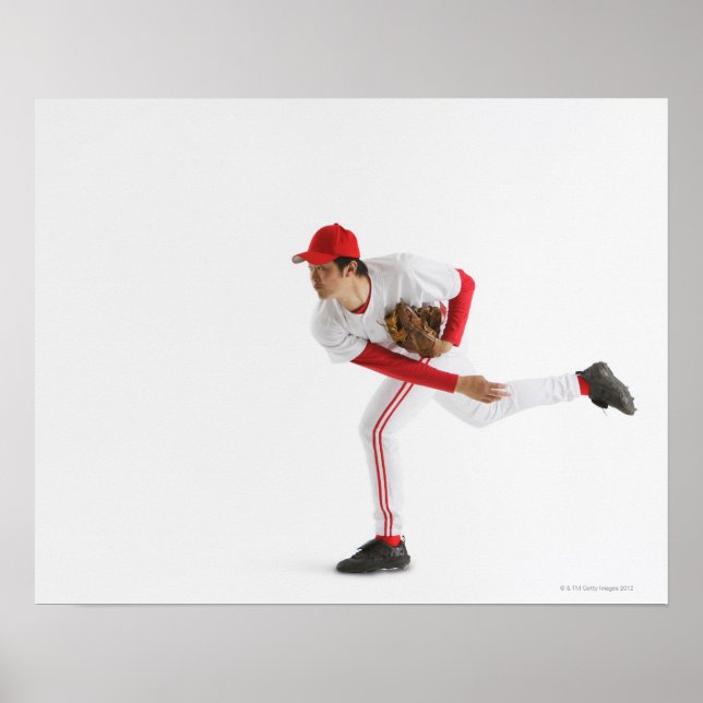 Pitcher Throwing Baseball Poster (Framsidan)