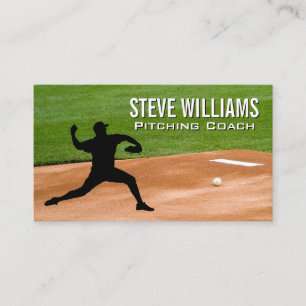 Pitching Mound Pitcher Throwing Boll Logotyp Visitkort