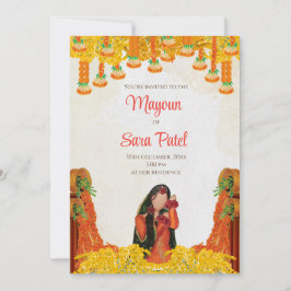 Pithi bjuder in som Mayoun-inbjudningar Haldi bjud Inbjudningar
