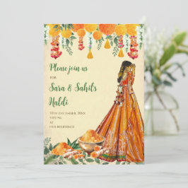 Pithi-inbjudningar & Haldi-inbjudningar Holud-inbj Inbjudningar