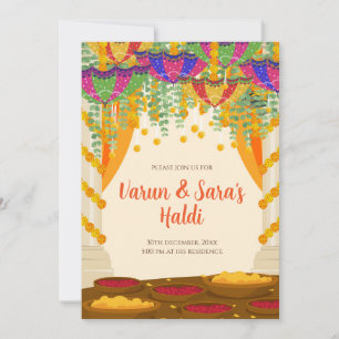 Pithi-inbjudningar Mayoun-inbjudningar, Haldi-inbj Inbjudningar