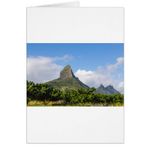 Piton de la Petite-berget i Mauritius panoramic Hälsningskort