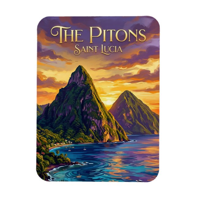 Pitonerna Saint Lucia Magnet (Vertikal)