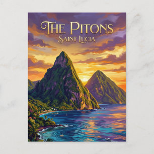 Pitons Saint Lucia Vykort