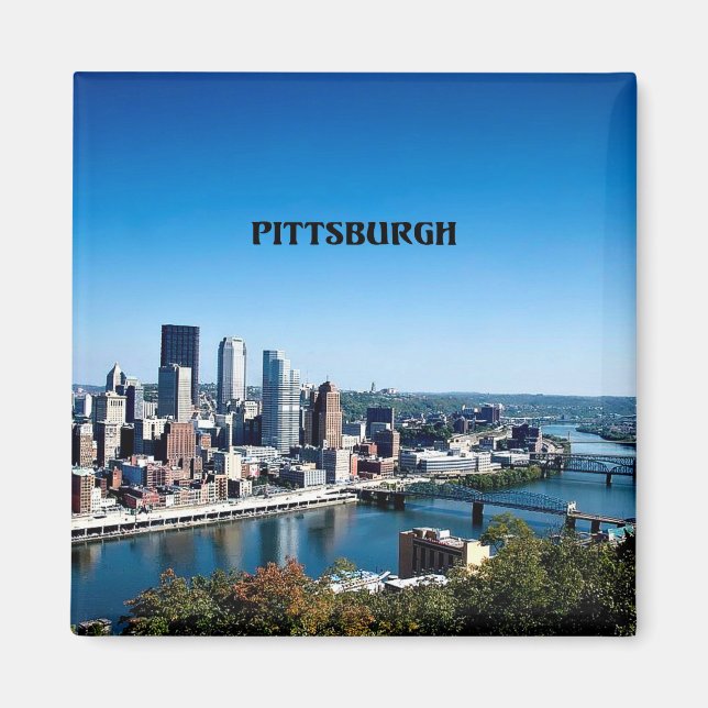 Pitsburgh, Pennsylvania-skyltinfoto Magnet (Framsidan)