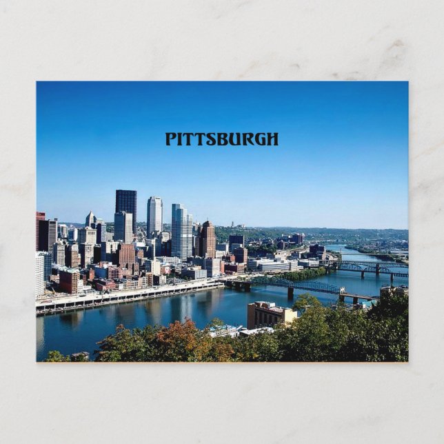Pitsburgh, Pennsylvania-skyltinfoto Vykort (Framsida)