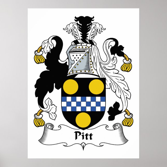 Pitt Family Crest Poster (Framsidan)