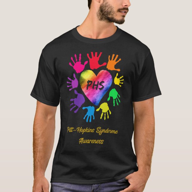 Pitt Hopkins Syndrome Awareness Händer T Shirt (Framsida)