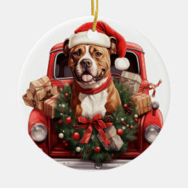 Pittbull Terrier. Pitt Bull dog PitBull Ornament