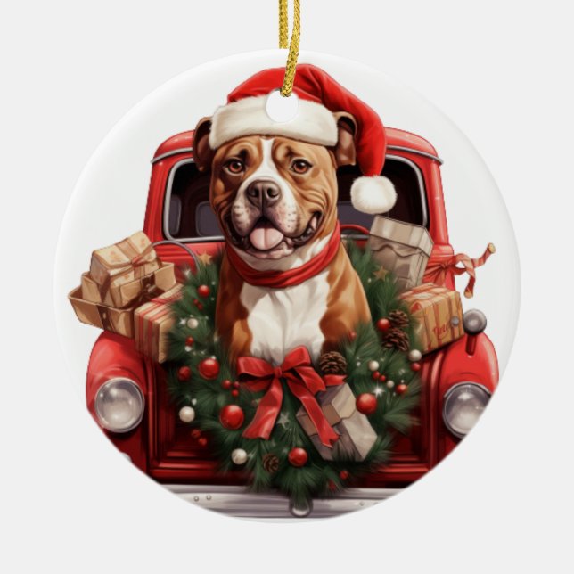 Pittbull Terrier. Pitt Bull dog PitBull Ornament (Framsidan)