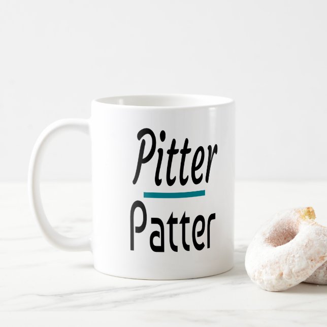 Pitter Patter, Funny Humor Novelty Gift Kaffemugg (Med munk)