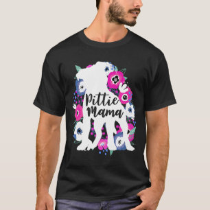 Pittie Blommigt Flowers Pitbull Cute Pit Bull M T Shirt