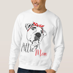 Pittie Mamma American Pitbull Hund älskare Tee Gif Lång Ärmad Tröja