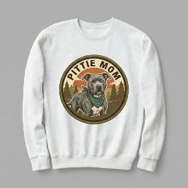 Pittie Mamma Crewneck Pitbull Hund Mamma Present F T Shirt