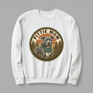Pittie Mamma Crewneck Pitbull Hund Mamma Present F T Shirt