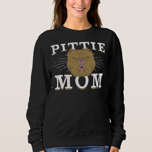 Pittie Mamma Hund Pitbull Mor T Shirt (Framsida)