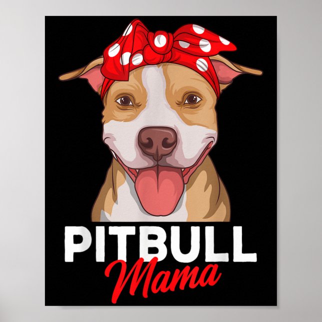 Pittie Mamma Pitbull Hund Mamma Funny Mors dag Gif Poster (Framsidan)