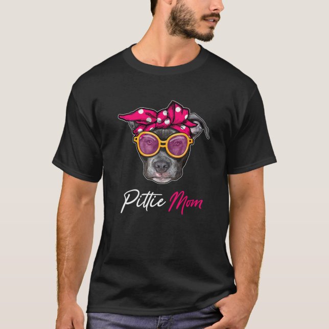 Pittie Mamma Pitbull Hundälskare Mors dag Gift Wo T Shirt (Framsida)