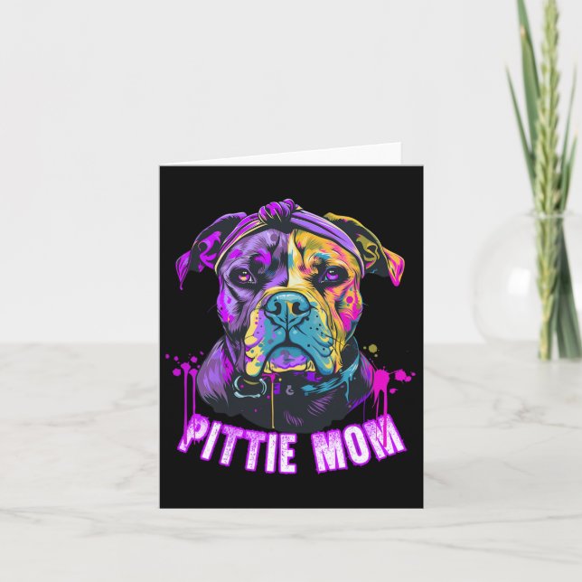 Pittie Mamma Pitbull Hundälskare Mors dag Kort (Framsida)