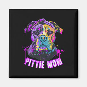 Pittie Mamma Pitbull Hundälskare Mors dag Magnet