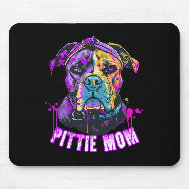 Pittie Mamma Pitbull Hundälskare Mors dag Musmatta (Framsidan)