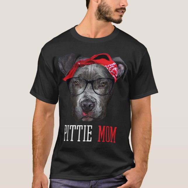 Pittie Mamma Pitbull Hundälskare Mors dag T Shirt (Framsida)