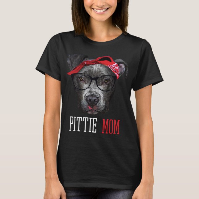 Pittie Mamma Pitbull Hundälskarna Mors dag Gift Ho T Shirt (Framsida)
