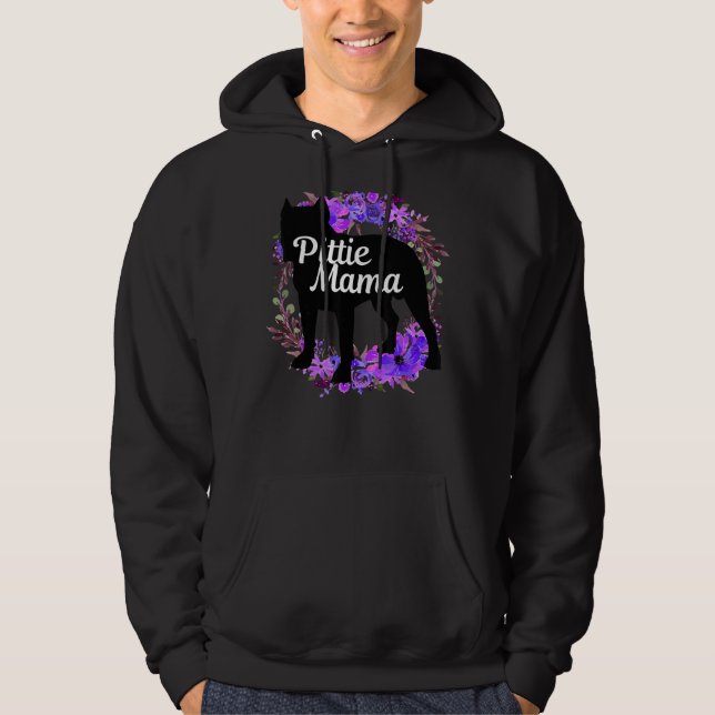 Pittie Mamma Pitbull Pit Bull Dog Mamma Mor 2 Hoodie (Framsida)