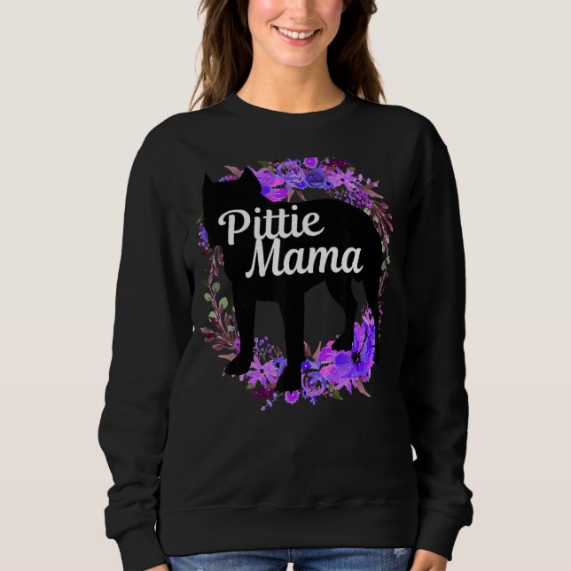 Pittie Mamma Pitbull Pit Bull Dog Mamma Mor 2 T Shirt (Framsida)