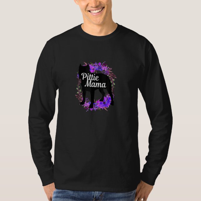 Pittie Mamma Pitbull Pit Bull Dog Mamma Mor T Shirt (Framsida)