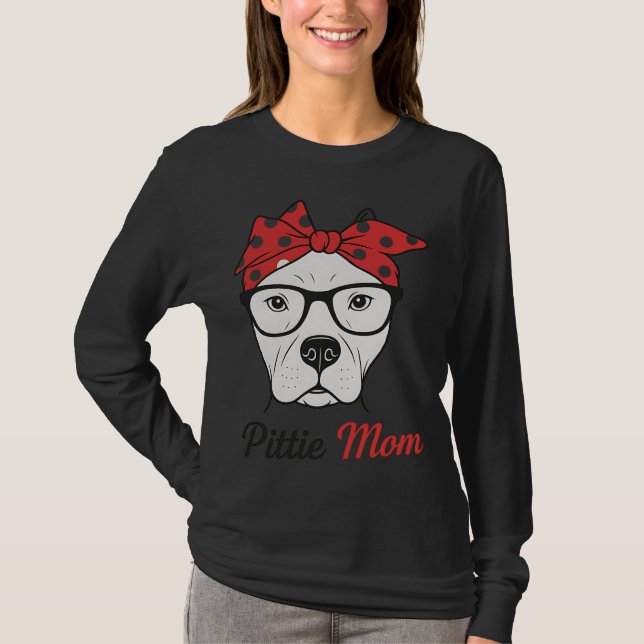 Pittie Mom T Shirt (Framsida)