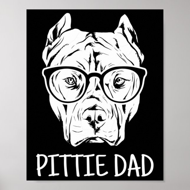 Pittie Pappa Pitbull Hundälskares Gift Poster (Framsidan)