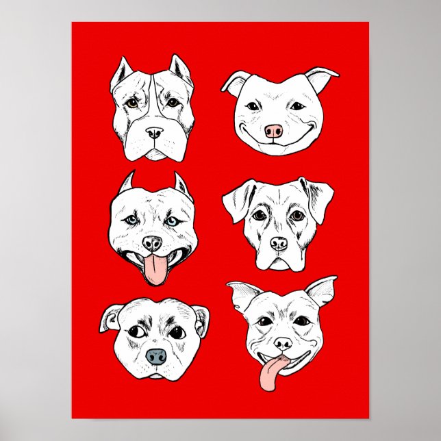"Pittie Pittie, snälla!" Hund Teckning Mönster Poster (Framsidan)