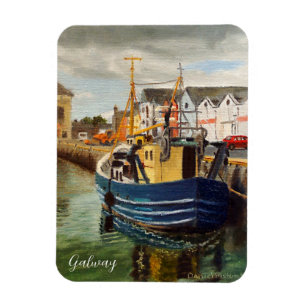 Pittoresk hamn i Galway City Irland Magnet