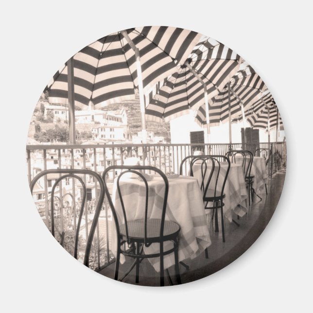 Pittoresk restaurangbalkong, Italien Magnet (Framsidan)